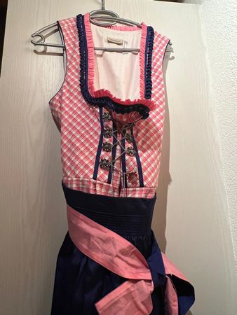 Dirndl Kleid Landhaus rosa kariert blau guter Zustand