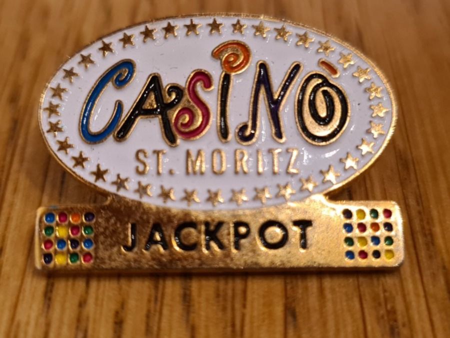 Placchette & Badge: Pin, Casino St. Moritz, Jackpot – Usato da Winkel venduto da Heuresis