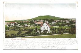 Gruss aus Riehen (BS) Dorfpartie mit Villa - 1905