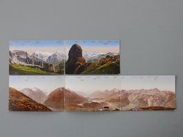 ANTIKE PANORAMA-KARTEN OBERENGADIN / BERNEROBERLAND