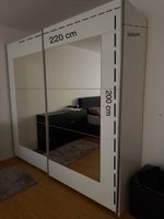 Kleiderschrank mit Spiegel weiss 220x200x60cm (gebraucht)