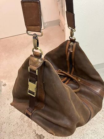 braune Ledertasche Reisetasche Umhängetasche 