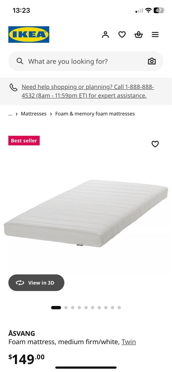 Matelas: IKEA Asvang Foam Mattress – D'occasion à Thalwil par jon_xx9b