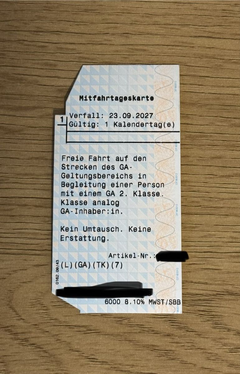 Biglietti: SBB Mitfahrtageskarte 2027 – Nuovo e nell'imballaggio originale da Neerach venduto da irasan
