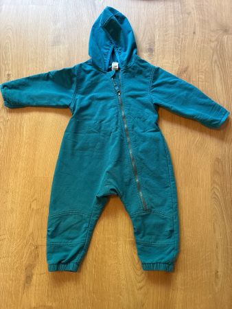 Hessnatur (Regen)-Overall 86/92, blau, 98% Baumwolle