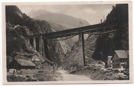 AMSTEG Gotthardbahn - Brücke - Sägewerk - gel. 1928 v. Faido