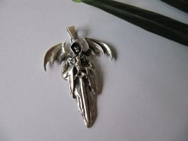 Wundervoller Metal Gothic Ketten Anhänger der Tod groß 925er