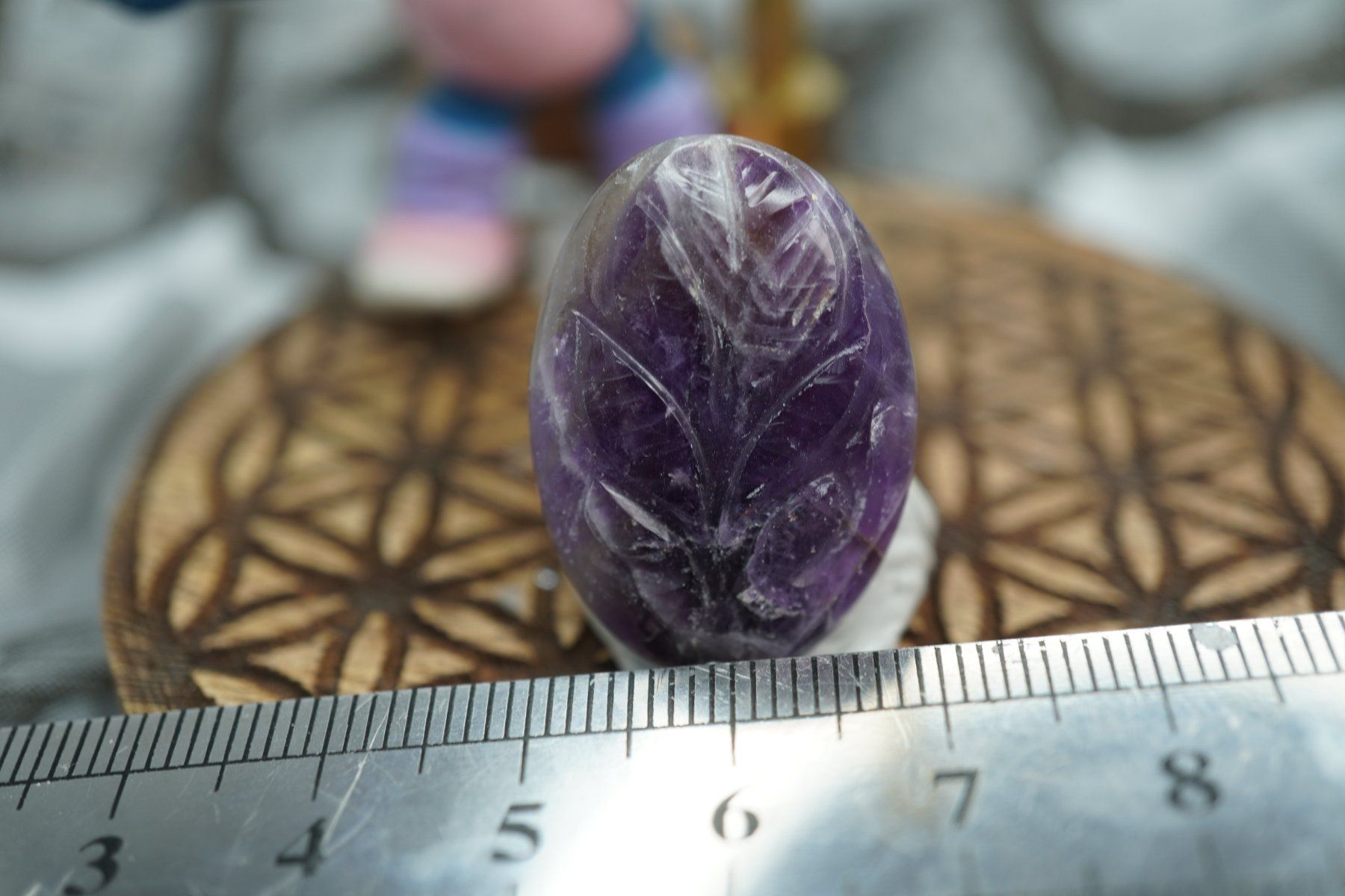 Minerali & Pietre curative: Amethyst    Blatt Geschnitzt  Cabochon   Ab 1.- – Nuovo e nell'imballaggio originale da Eschenbach SG venduto da topstone 1