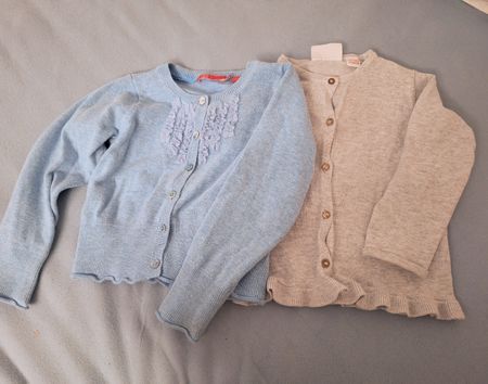 2 Girls Cardigans blue and grey, Size 98