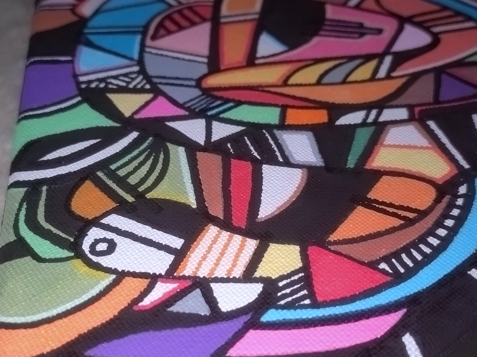 Dipinti: Tableau triangulaire abstrait, artiste TOAST 2016 Doodle – Nuovo (secondo la descrizione) da Farvagny-le-Grand venduto da LaCaverne 6