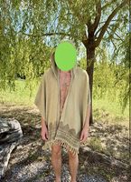 Unisex Poncho Cape Umhang Festival Baumwolle