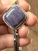 Handarbeit: Charoit-Armreif in Silber 925 - 29,3 g