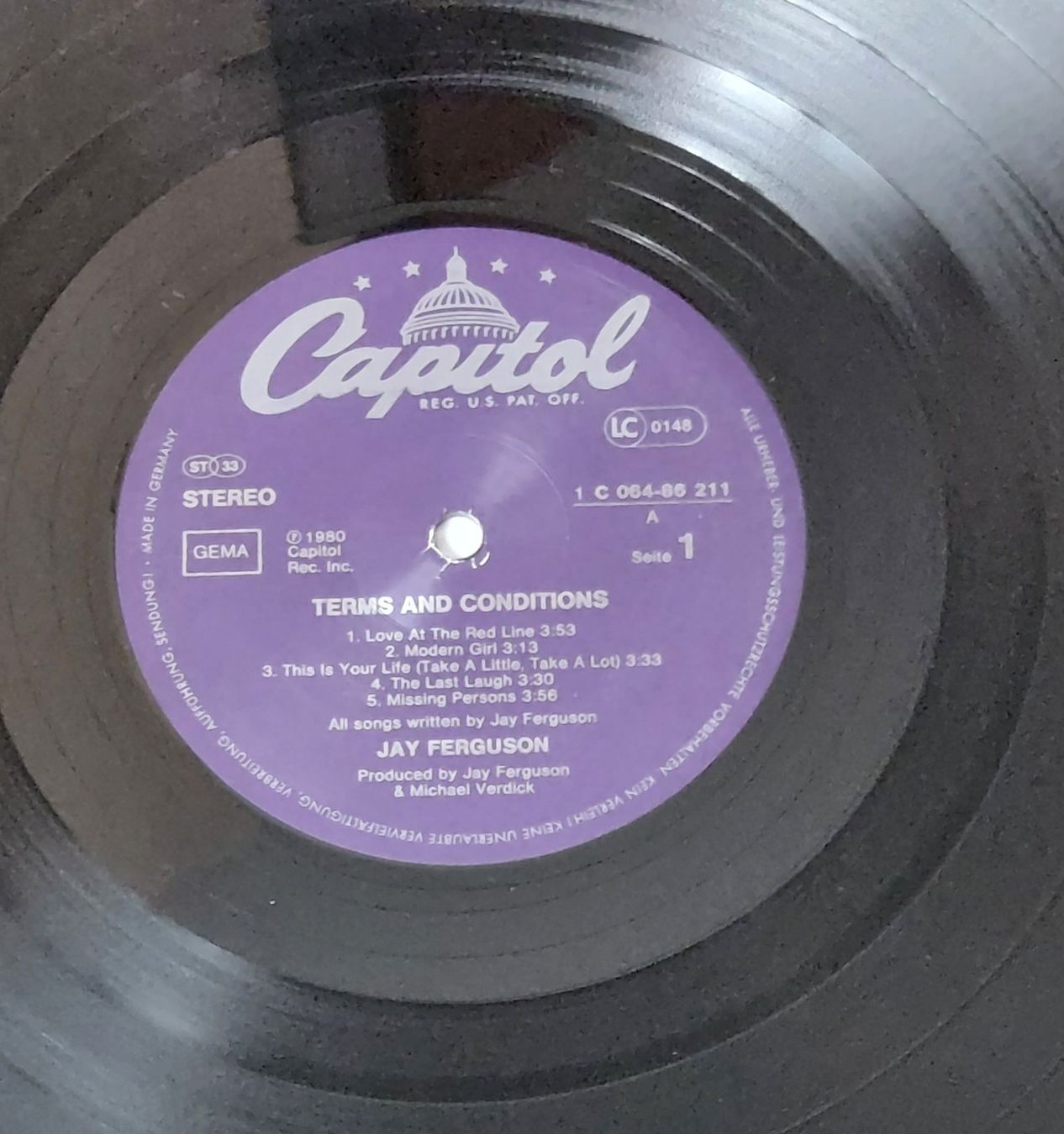 Dischi in vinile: LP - JAY FERGUSON - TERMS AND CONDITIONS – Usato da Steckborn venduto da Quo7 1