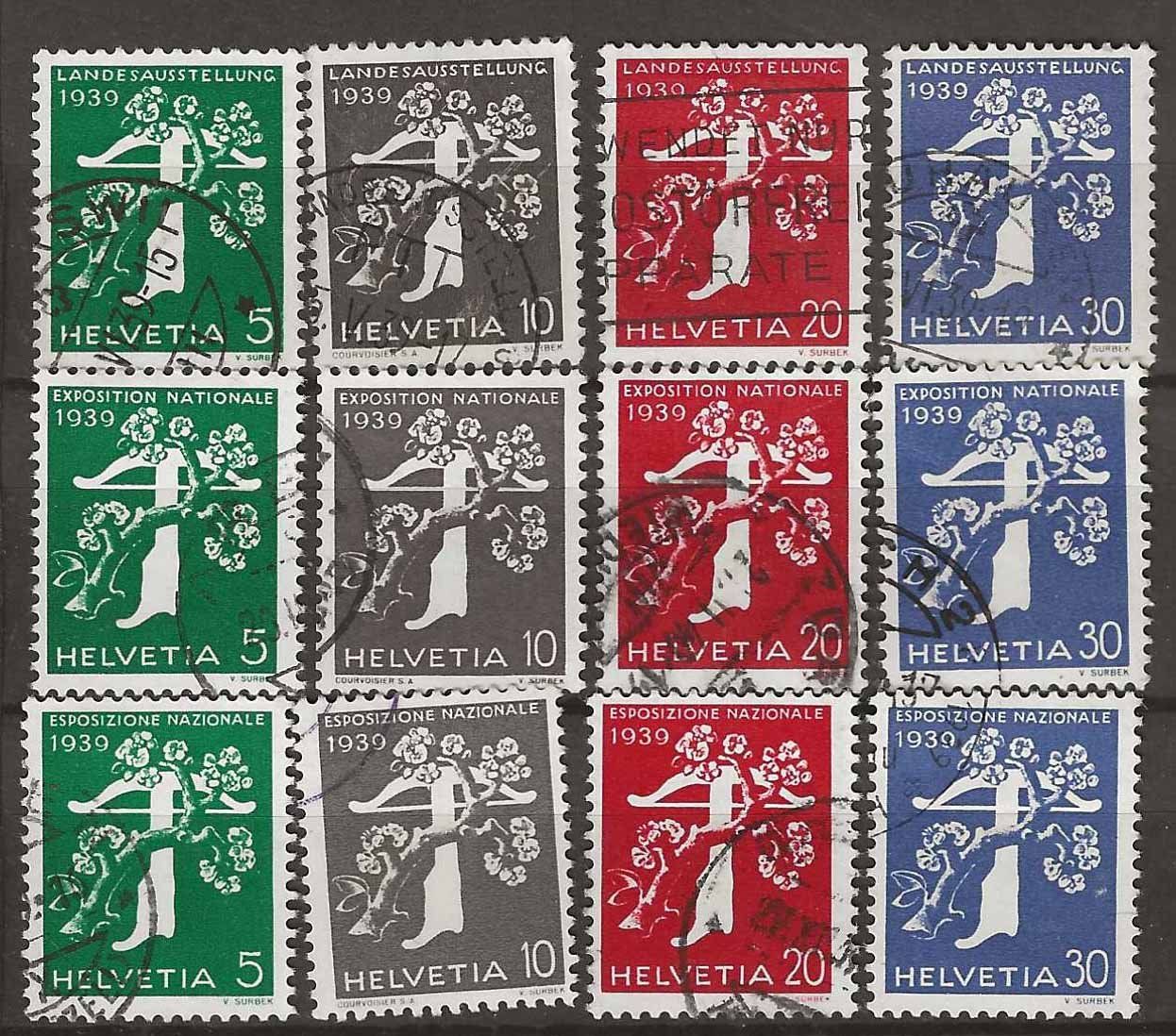 Tutti i francobolli: CH228 - Expo 39 228-239 obl. – Usato da Trélex venduto da Phil_Albert