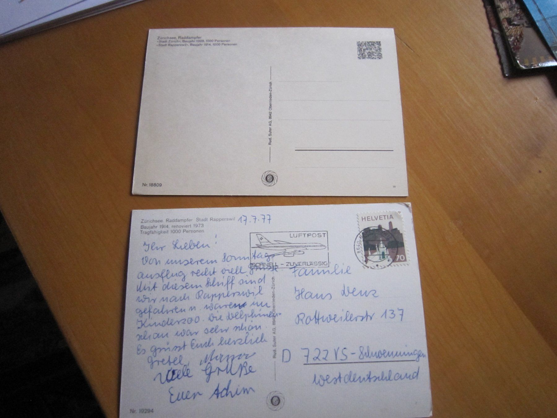 Cartes postales: No 17 schöne Postkarten Zürichsee – D'occasion à Gordola par Polentaefung 3
