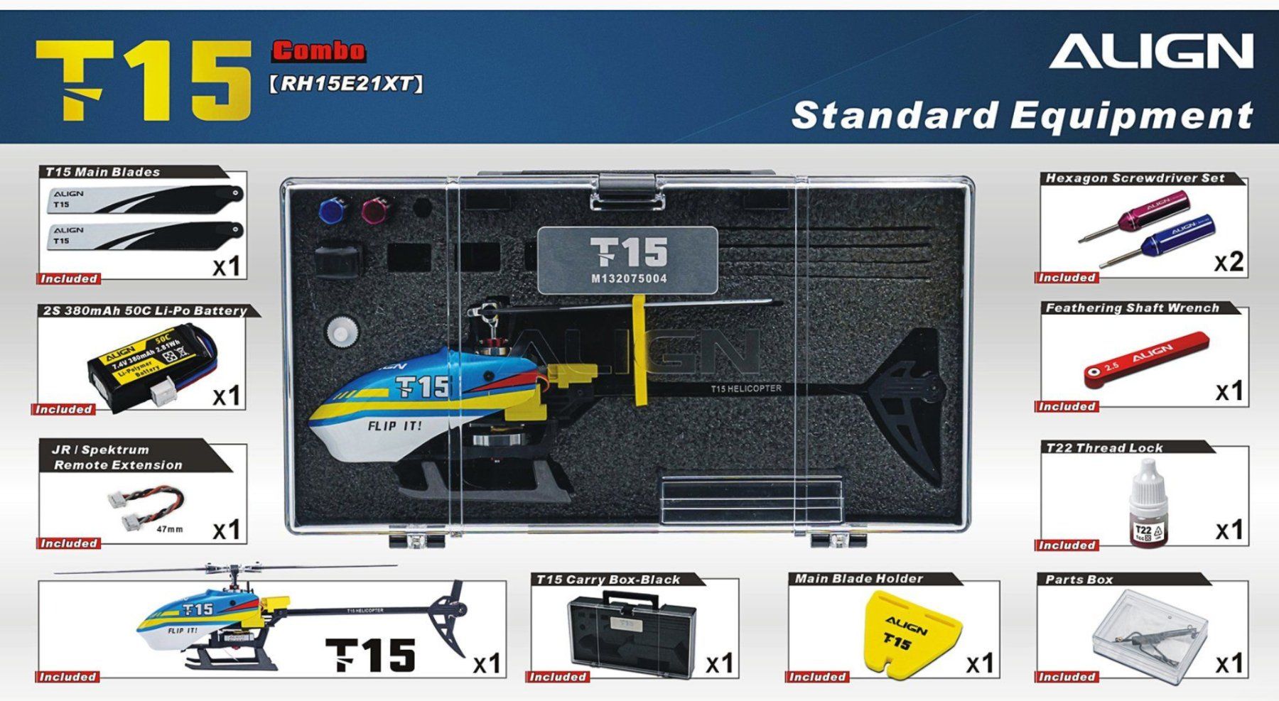 Align Modellismo RC: Align T-REX T15 Combo Blue / RH15E21XT – Nuovo e nell'imballaggio originale da Trélex venduto da Arnaudyak 2