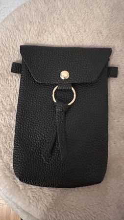 Schwarze Handytasche - Kunstleder
