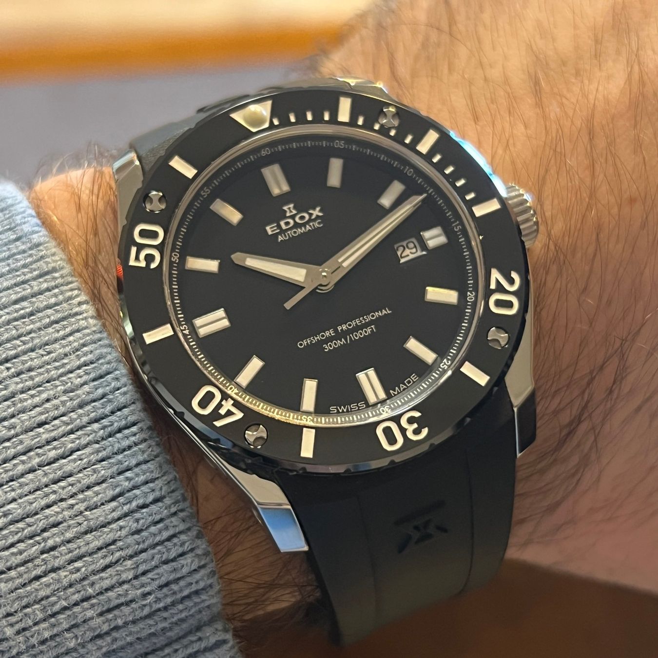 Edox Orologi: Edox Offshore Pro Class-1 Automatic Date 80088-3-NIN – Usato da Carouge GE venduto da Watchaser 3