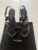 YSL Plateau Sandalen Gr. 36 Leder schwarz