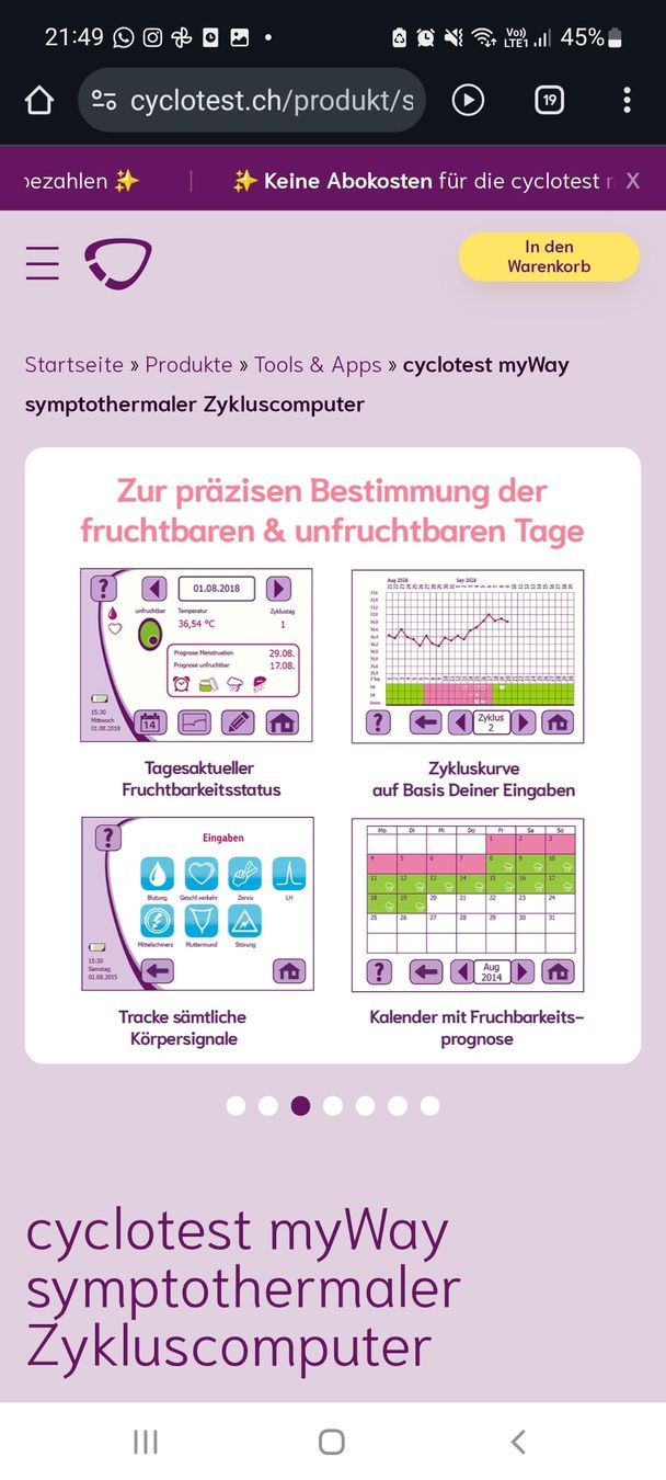 Attrezzature mediche: Cyclotest myWay Zykluscomputer – Usato da Stettlen venduto da Dolores1987 5