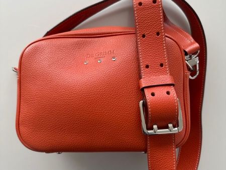De Grimm Orange Leather Crossbody Bag, Like New!
