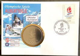 1992 Münzbrief Olympische Spiele Albertville
