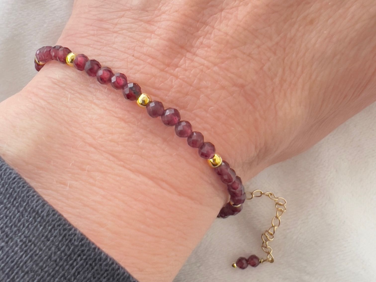 Bracciali & Braccialetti: Bracelet en grenat - Granat Armband – Nuovo e nell'imballaggio originale da Pully venduto da sunaddict 3