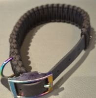 Hundehalsband Paracord schwwarz Nylon Grösse verstellbar geb