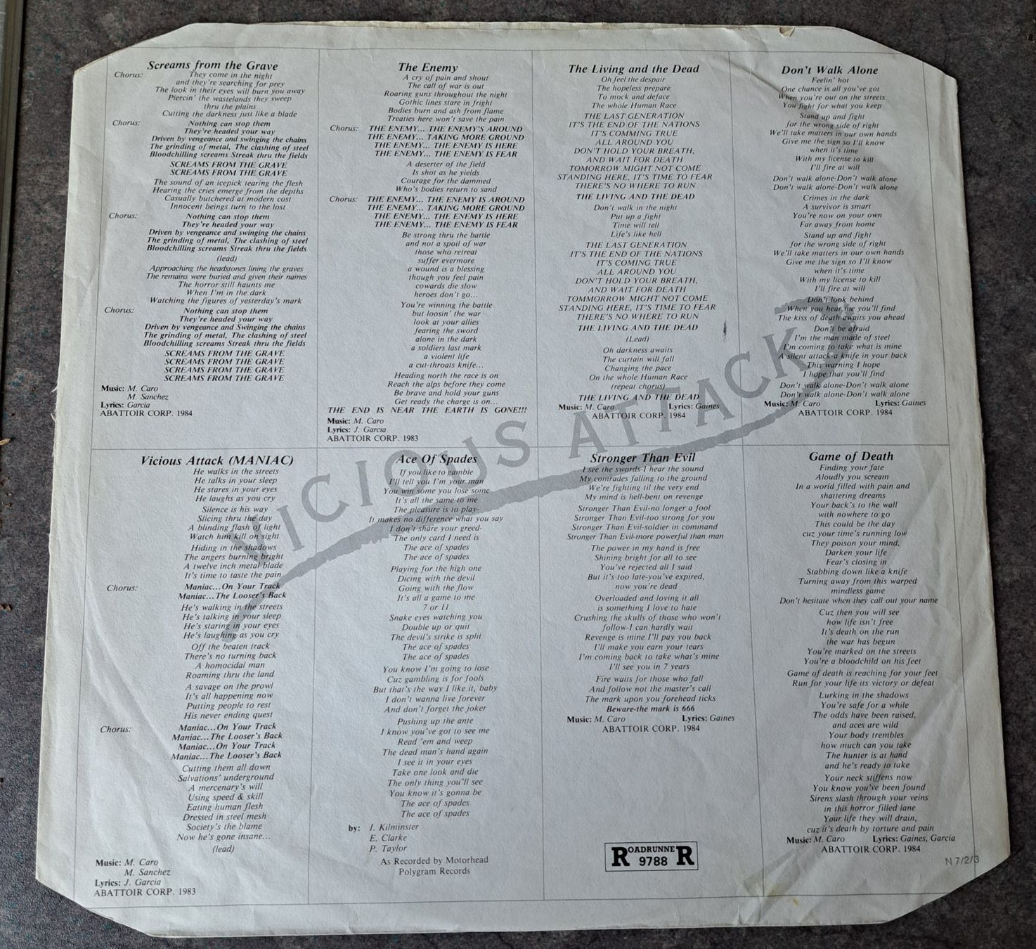 Dischi in vinile: Abattoir - Vicious Attack LP (1985) – Usato da Solothurn venduto da Temple_of_Triton 2