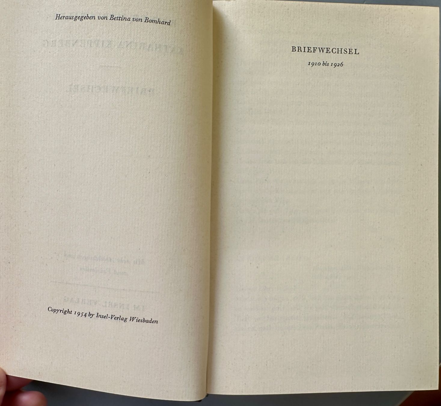Bücher: Rainer Maria Rilke, Katharina Kippenberg: Briefwechsel – Gebraucht aus Zürich von allp 2