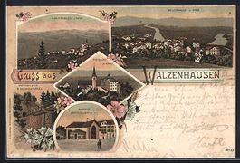 Litho Walzenhausen, Teilansicht mit Rhei