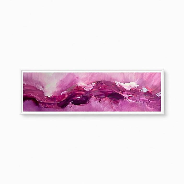 Dipinti: Acryl-Bild 20x60cm - "Farbenfeuer weinrot" – Nuovo e nell'imballaggio originale da Urdorf venduto da manuela4