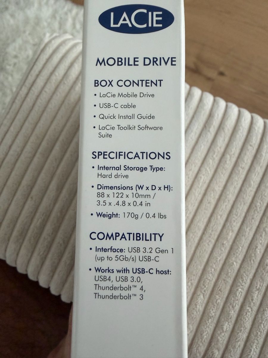 Lacie Dischi rigidi: Externe Festplatte USB-C 1TB Neu – Nuovo e nell'imballaggio originale da Rudolfstetten venduto da DaveHM98 2
