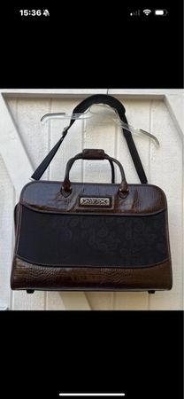 Brighton Lansky Black Brown Weekender Travel Laptop Bag