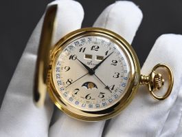 Montre de poche quantième complet Arnex, valjoux 90 NOS