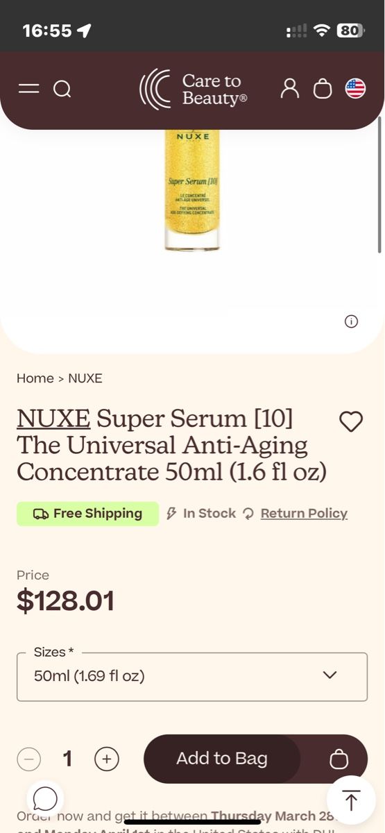 Nuxe Cura del viso: NUXE SUPER SERUM 10 - best ingredients NEU – Nuovo e nell'imballaggio originale da Biel/Bienne venduto da Bettyblue22 1