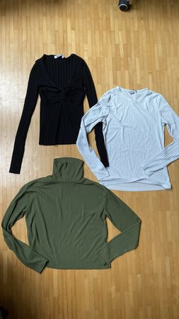 3x langarmshirts Damen Grösse S, Rippstrick, Damen Oberteile