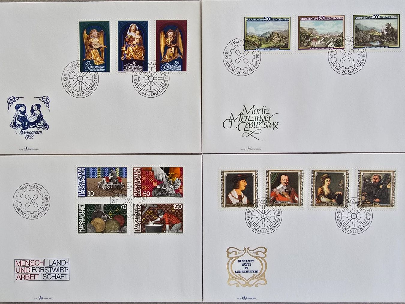 Tutti i francobolli: 27 FDC Liechtenstein, und einige philatelistische Objekte – Usato da Schwyz venduto da Danyclau 5