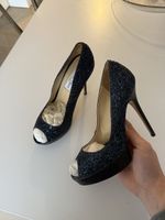 Escarpins Jimmy Choo paillettes bleu marine (taille-39)