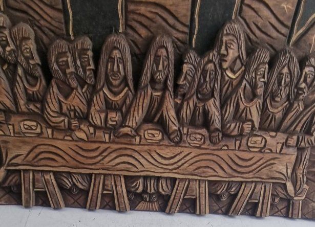 Sculture & Statue: Geschnitztes Holz Relief Das letzte Abendmahl Duda – Usato da Flums venduto da Flumsantik 1