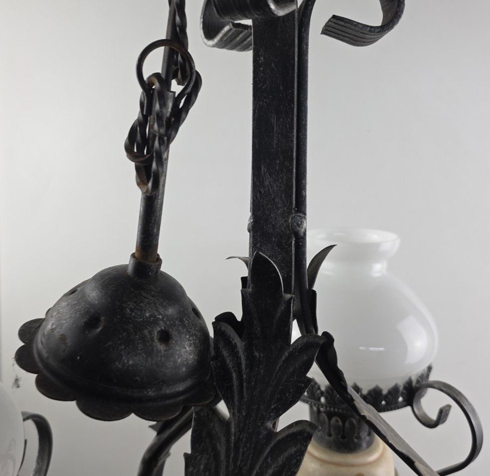 Lampadari & plafoniere: Antike Hängelampe mit Glas und Keramik – Usato da Flums venduto da Flumsantik 3