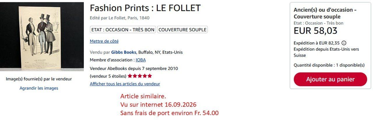 Grafica & Litografie: Lithographie de mode masculine. Le Follet – Usato da Nyon venduto da WHTF 2