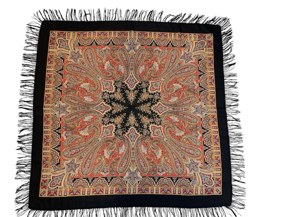 Wool XXL Tuch Schal 100% Wolle Pawlow Posad Woolschale Stola (Neu