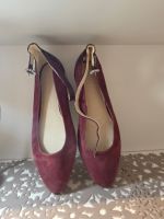 🍷 Elegante Ballerinas Bordeaux – Gr. 38 – mit Strass-Schnal