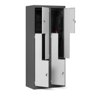 Schliessfachschrank Z-Form 4 Fächer - Anthrazit/Weiss