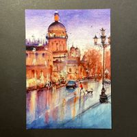 NEU: Postkarte Aquarell Druck Malerei #4 Grösse A6