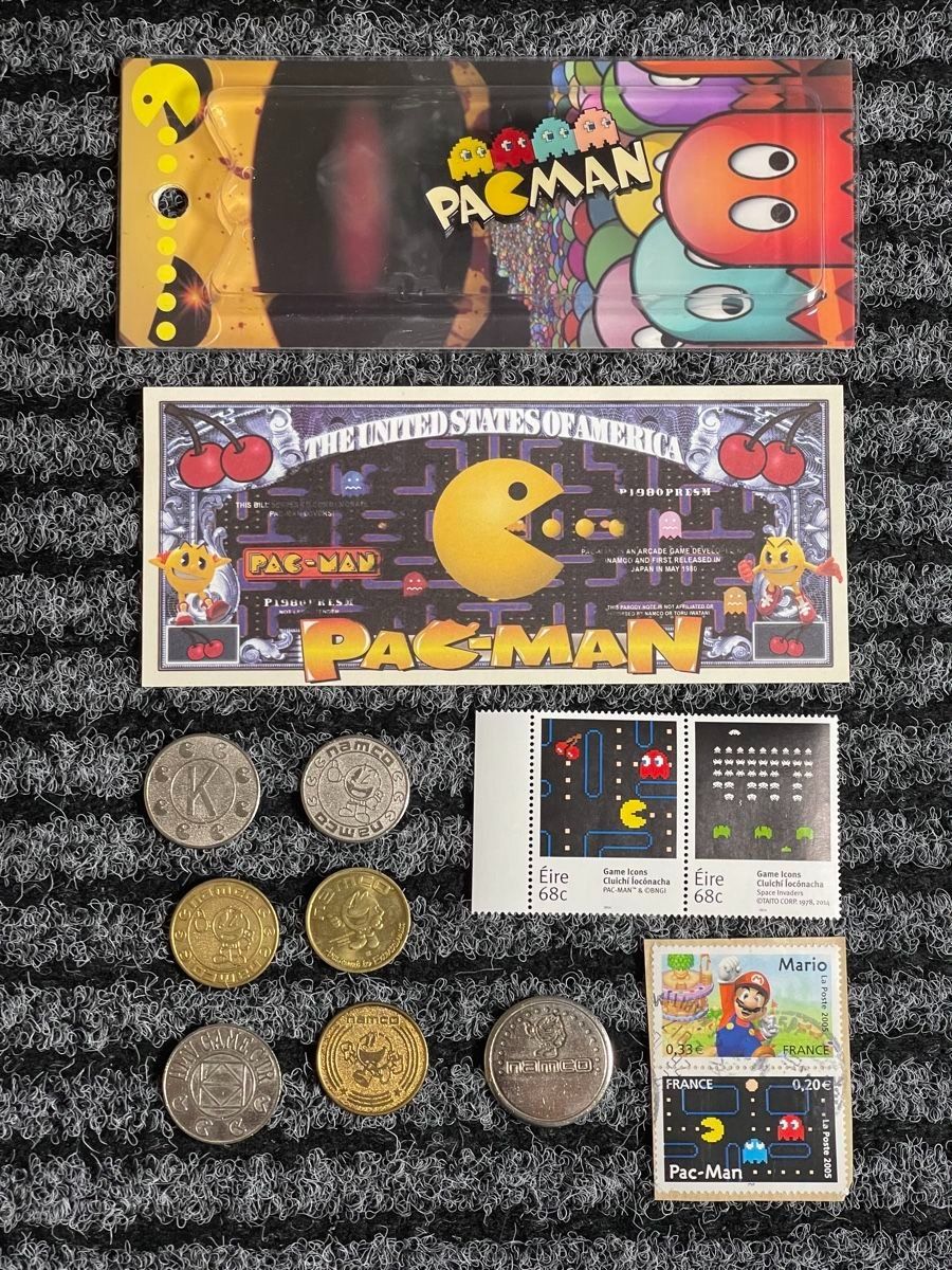Spiele: Pac-Man Sammlung Set - Münzen - Briefmarken - Pin – Gebraucht aus Aesch BL von CollectorsBest