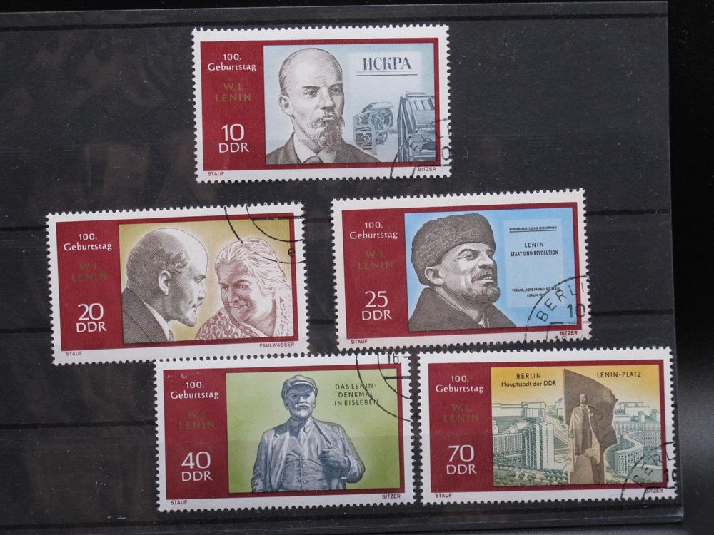 Prophila DDR Briefmarken 1557-1561 Komplett – 1970 Lenin-Ausgabe Postfrisch (MNH)