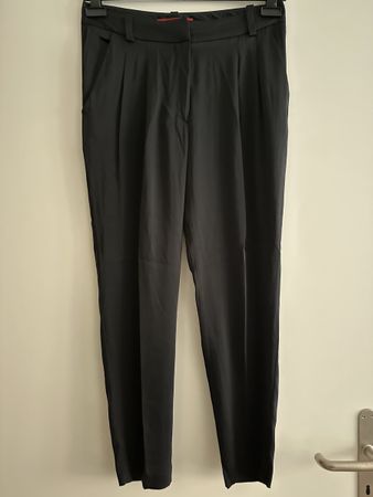 HUGO Silk Trousers – Elegant Black, Size 36