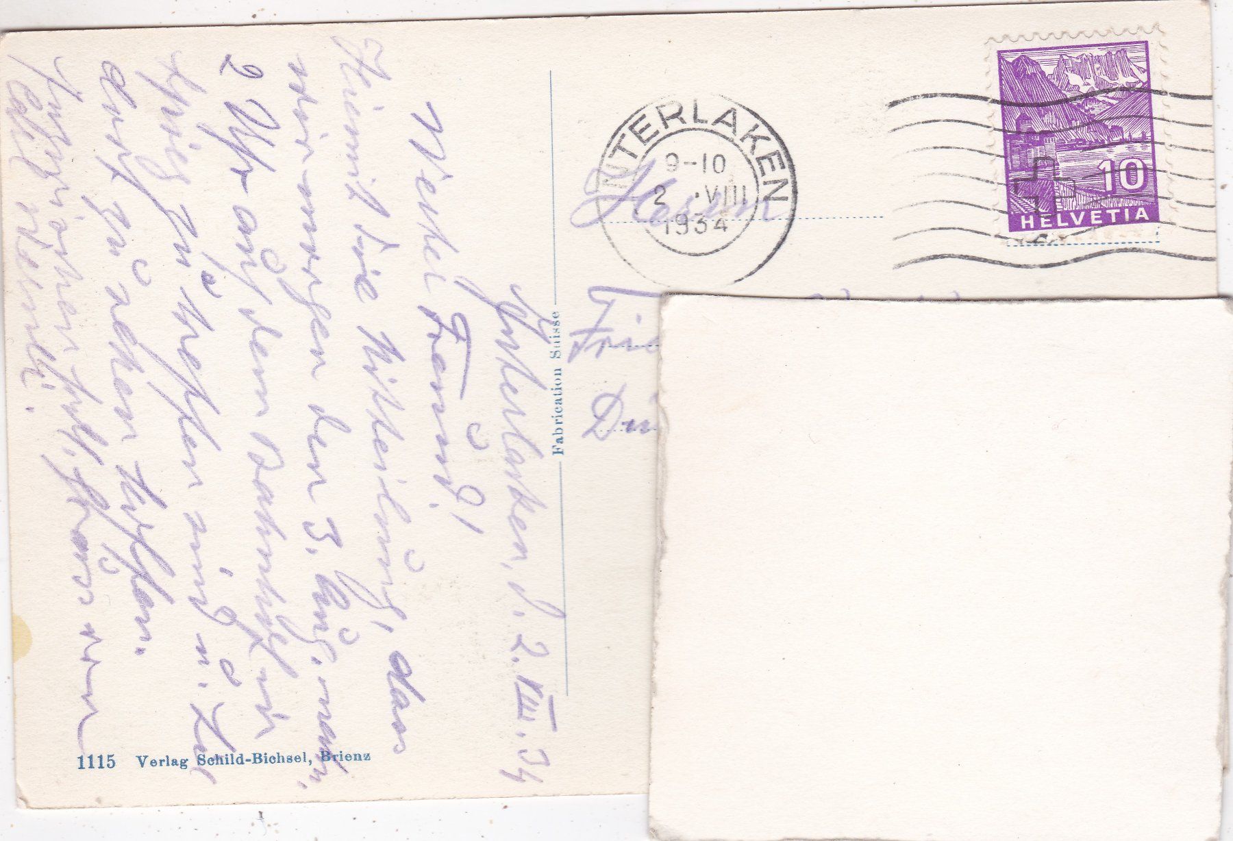 Cartoline postali: Interlaken Blumenuhr 1934 – Usato da Herisau venduto da Lisegrat2008 1